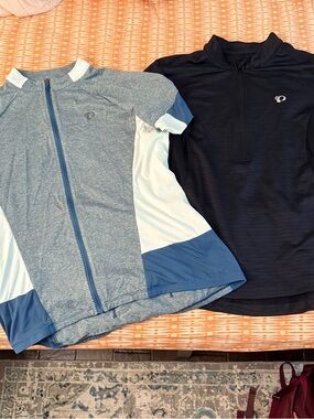 Pearl Izumi Heather Blue & Black Cycling Top Set